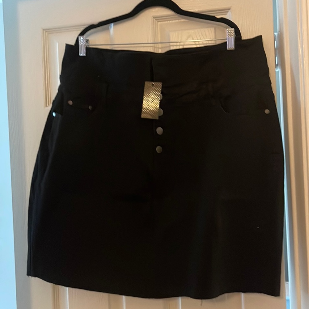 City Chic Black Denim Jean Skirt